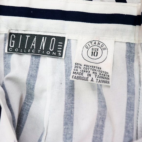 Y2K High Waisted GITANO Navy STRIPE pants S - Picture 6 of 6